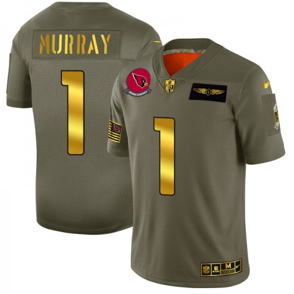 Arizona Cardinals #1 Kyler Murray NFL Men's Nike Olive Gold 2019 Salute to Service Limited Jersey