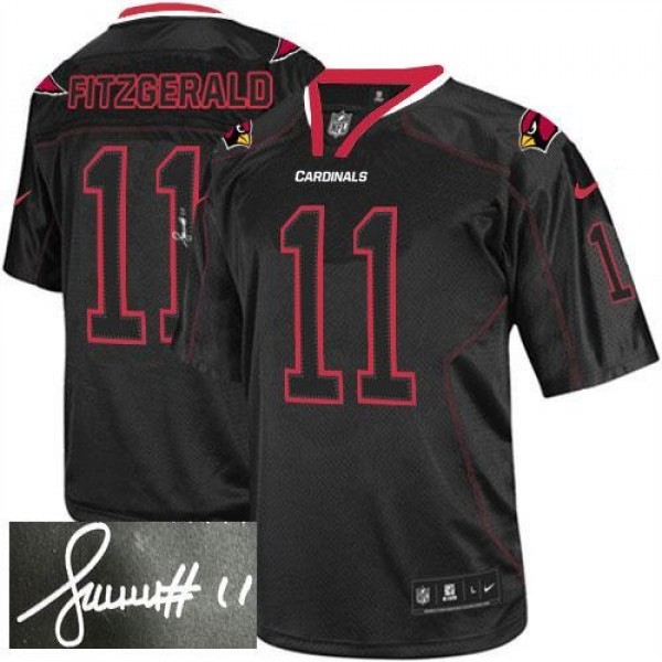Nike Cardinals #11 Larry Fitzgerald Lights Out Black Men's Stitched NFL Elite Autographed Jersey