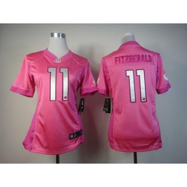 Women's Cardinals #11 Larry Fitzgerald Pink Be Luv'd Stitched NFL Elite Jersey