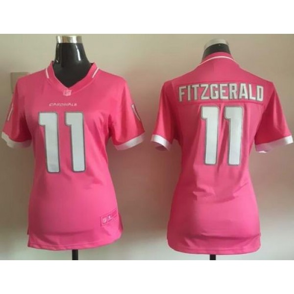 Women's Cardinals #11 Larry Fitzgerald Pink Stitched NFL Elite Bubble Gum Jersey
