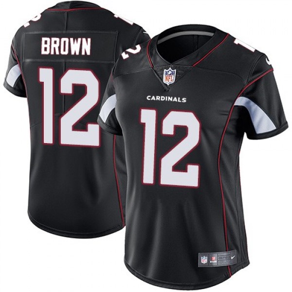 Women's Cardinals #12 John Brown Black Alternate Stitched NFL Vapor Untouchable Limited Jersey