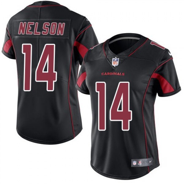 Women's Cardinals #14 JJ Nelson Black Stitched NFL Limited Rush Jersey