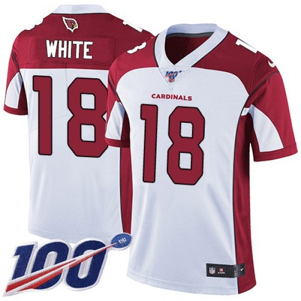 Nike Cardinals #18 Kevin White White Men's Stitched NFL 100th Season Vapor Limited Jersey