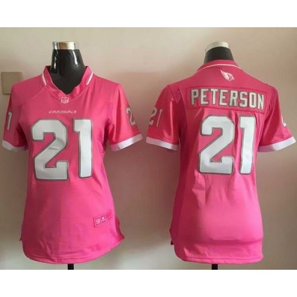 Women's Cardinals #21 Patrick Peterson Pink Stitched NFL Elite Bubble Gum Jersey