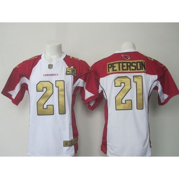 Nike Cardinals #21 Patrick Peterson White Super Bowl 50 Collection Men's Stitched NFL Elite Jersey