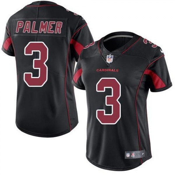 Women's Cardinals #3 Carson Palmer Black Stitched NFL Limited Rush Jersey