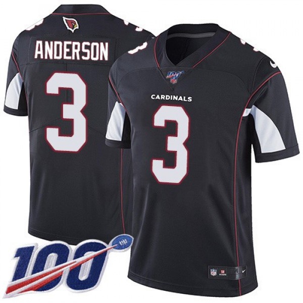 Nike Cardinals #3 Drew Anderson Black Alternate Men's Stitched NFL 100th Season Vapor Limited Jersey