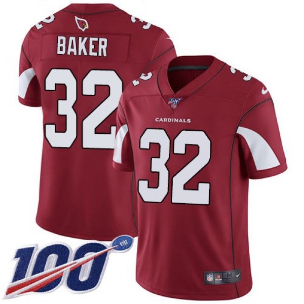 Nike Cardinals #32 Budda Baker Red Team Color Men's Stitched NFL 100th Season Vapor Limited Jersey