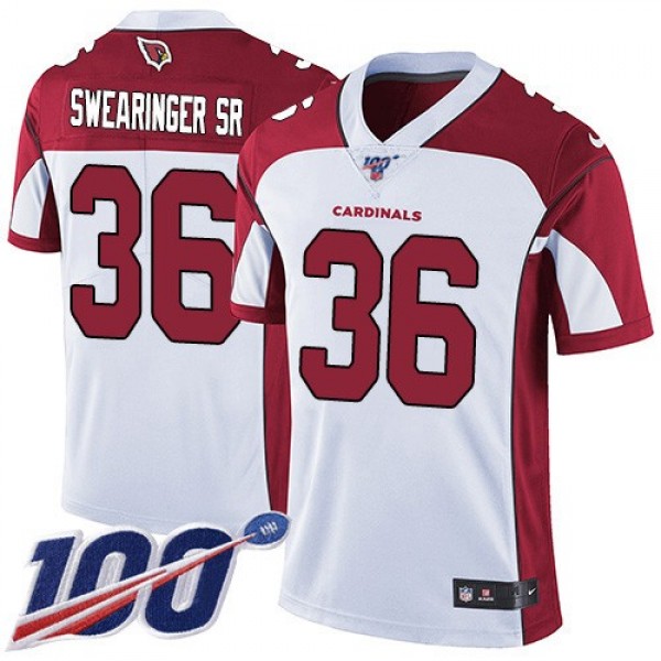 Nike Cardinals #36 D.J. Swearinger Sr. White Men's Stitched NFL 100th Season Vapor Limited Jersey