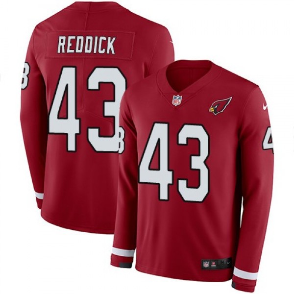 Nike Cardinals #43 Haason Reddick Red Team Color Men's Stitched NFL Limited Therma Long Sleeve Jersey