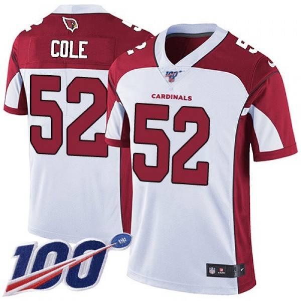 Nike Cardinals #52 Mason Cole White Men's Stitched NFL 100th Season Vapor Limited Jersey