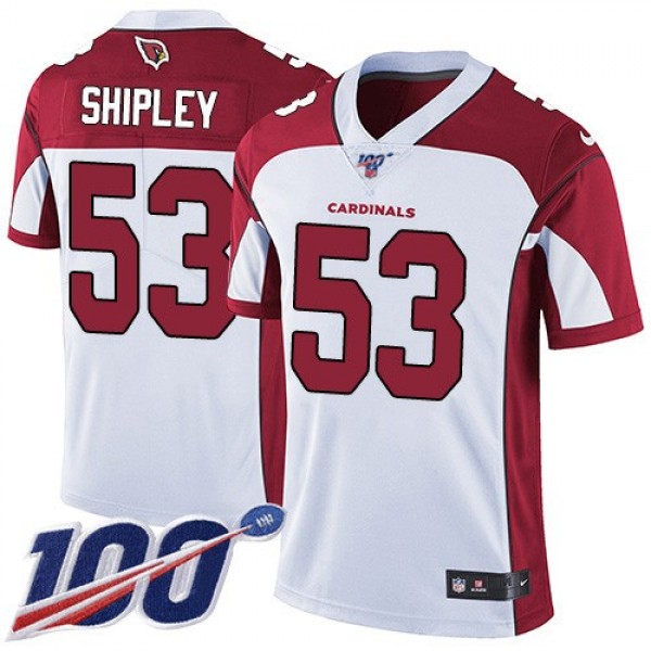 Nike Cardinals #53 A.Q. Shipley White Men's Stitched NFL 100th Season Vapor Limited Jersey