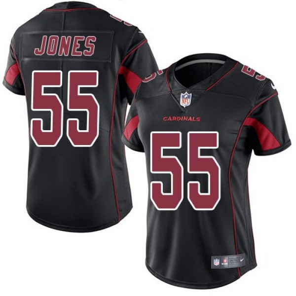 Women's Cardinals #55 Chandler Jones Black Stitched NFL Limited Rush Jersey