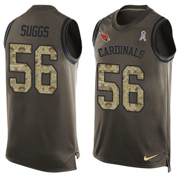 Nike Cardinals #56 Terrell Suggs Green Men's Stitched NFL Limited Salute To Service Tank Top Jersey