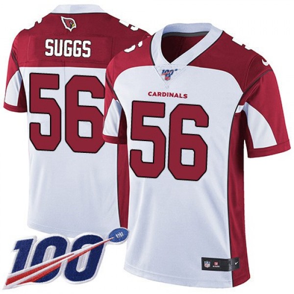 Nike Cardinals #56 Terrell Suggs White Men's Stitched NFL 100th Season Vapor Limited Jersey