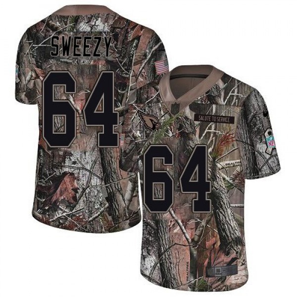 Nike Cardinals #64 J.R. Sweezy Camo Men's Stitched NFL Limited Rush Realtree Jersey