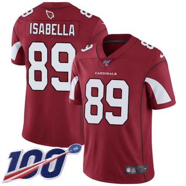 Nike Cardinals #89 Andy Isabella Red Team Color Men's Stitched NFL 100th Season Vapor Limited Jersey