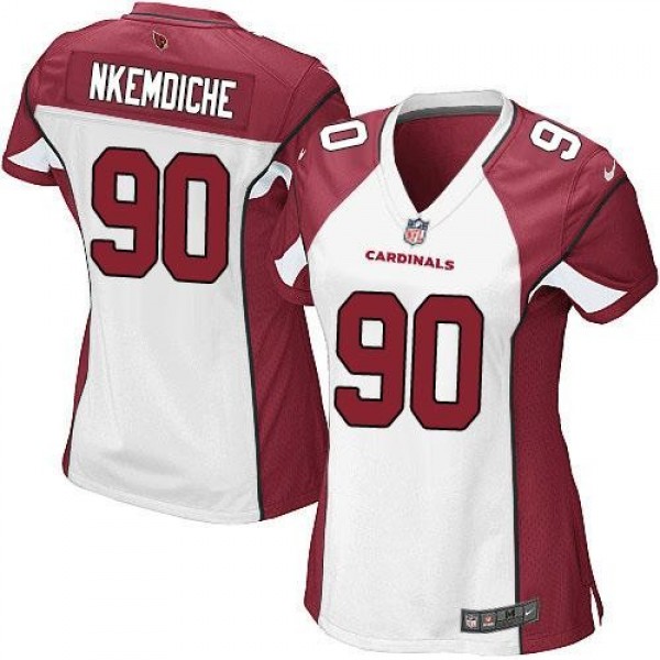 Women's Cardinals #90 Robert Nkemdiche White Stitched NFL Elite Jersey
