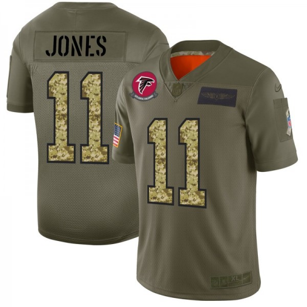 Atlanta Falcons #11 Julio Jones Men's Nike 2019 Olive Camo Salute To Service Limited NFL Jersey