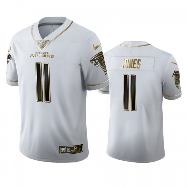Atlanta Falcons #11 Julio Jones Men's Nike White Golden Edition Vapor Limited NFL 100 Jersey