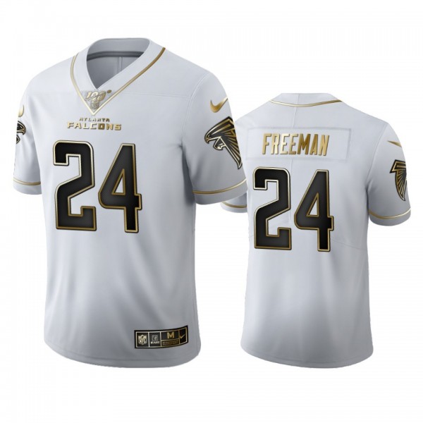 Atlanta Falcons #24 Devonta Freeman Men's Nike White Golden Edition Vapor Limited NFL 100 Jersey