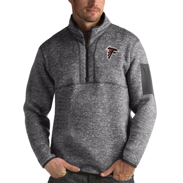 Atlanta Falcons Antigua Fortune Quarter-Zip Pullover Jacket Charcoal