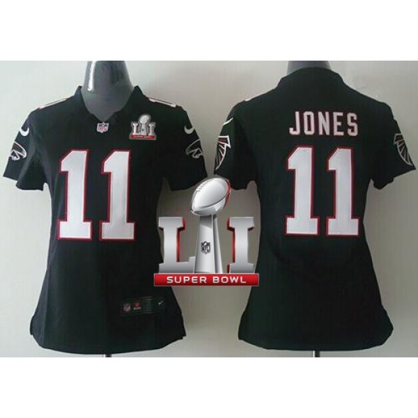 Women's Falcons #11 Julio Jones Black Alternate Super Bowl LI 51 Stitched NFL Elite Jersey