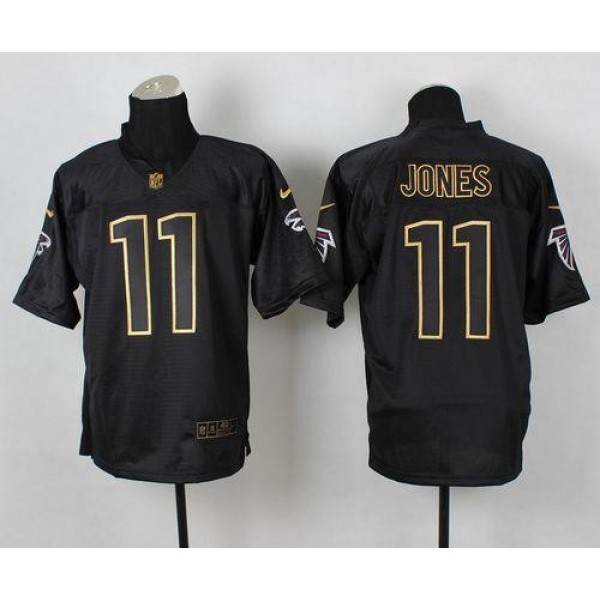 Nike Falcons #11 Julio Jones Black Gold No. Fashion Men's Stitched NFL Elite Jersey