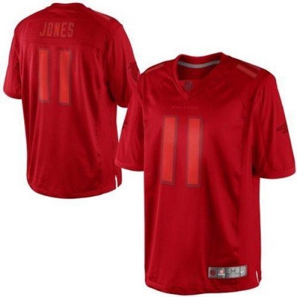 Nike Falcons #11 Julio Jones Red Men's Stitched NFL Drenched Limited Jersey