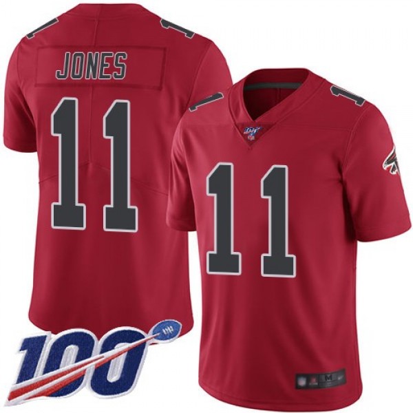 Nike Falcons #11 Julio Jones Red Men's Stitched NFL Limited Rush 100th Season Jersey