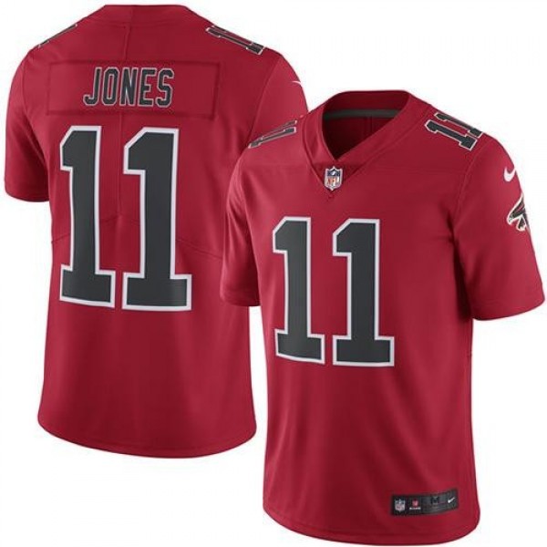 Nike Falcons #11 Julio Jones Red Men's Stitched NFL Limited Rush Jersey