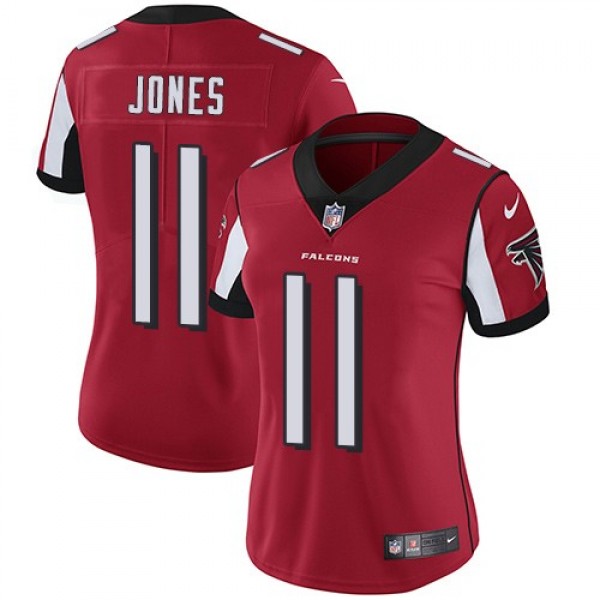 Women's Falcons #11 Julio Jones Red Team Color Stitched NFL Vapor Untouchable Limited Jersey