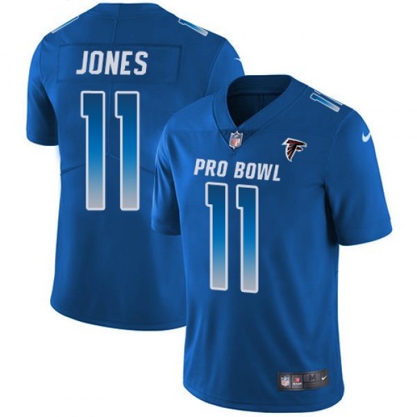 Nike Falcons #11 Julio Jones Royal Men's Stitched NFL Limited NFC 2018 Pro Bowl Jersey