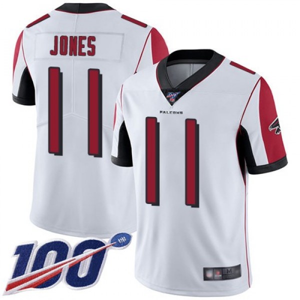 Nike Falcons #11 Julio Jones White Men's Stitched NFL 100th Season Vapor Limited Jersey