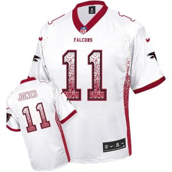 Nike Falcons #11 Julio Jones White Men's Stitched NFL Elite Drift Fashion Jersey