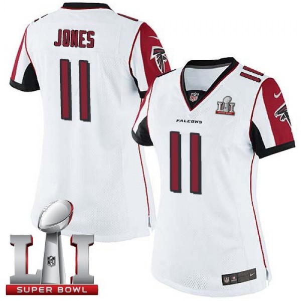 Women's Falcons #11 Julio Jones White Super Bowl LI 51 Stitched NFL Limited Jersey