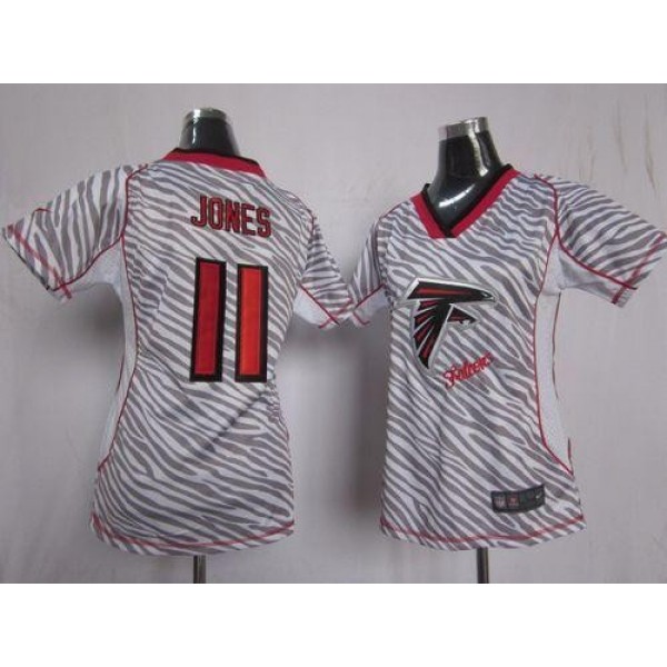 Women's Falcons #11 Julio Jones Zebra Stitched NFL Elite Jersey