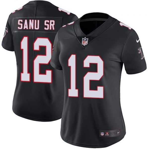 Women's Falcons #12 Mohamed Sanu Sr Black Alternate Stitched NFL Vapor Untouchable Limited Jersey
