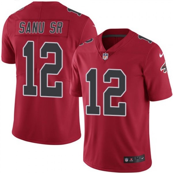 Nike Falcons #12 Mohamed Sanu Sr Red Men's Stitched NFL Limited Rush Jersey