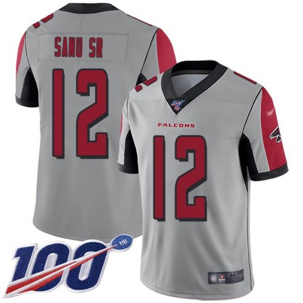 Nike Falcons #12 Mohamed Sanu Sr Silver Men's Stitched NFL Limited Inverted Legend 100th Season Jersey