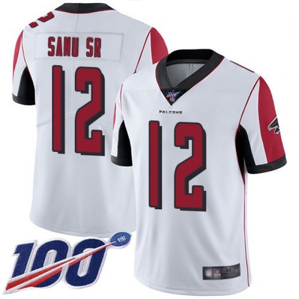 Nike Falcons #12 Mohamed Sanu Sr White Men's Stitched NFL 100th Season Vapor Limited Jersey