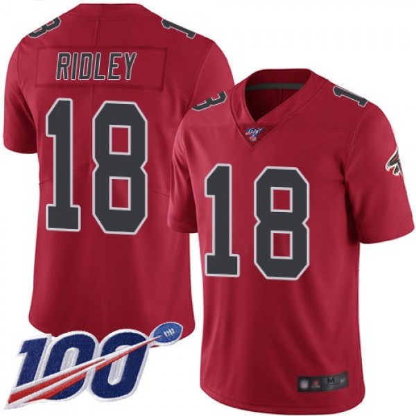 Nike Falcons #18 Calvin Ridley Red Men's Stitched NFL Limited Rush 100th Season Jersey