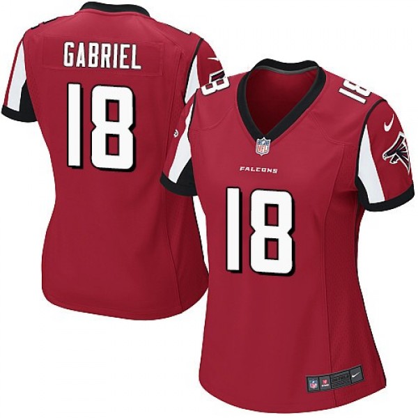 Women's Falcons #18 Taylor Gabriel Red Team Color Stitched NFL Elite Jersey