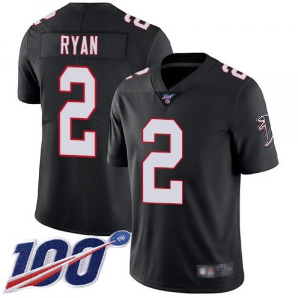 Nike Falcons #2 Matt Ryan Black Alternate Men's Stitched NFL 100th Season Vapor Limited Jersey