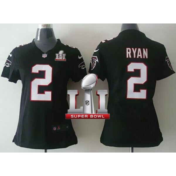 Women's Falcons #2 Matt Ryan Black Alternate Super Bowl LI 51 Stitched NFL Elite Jersey