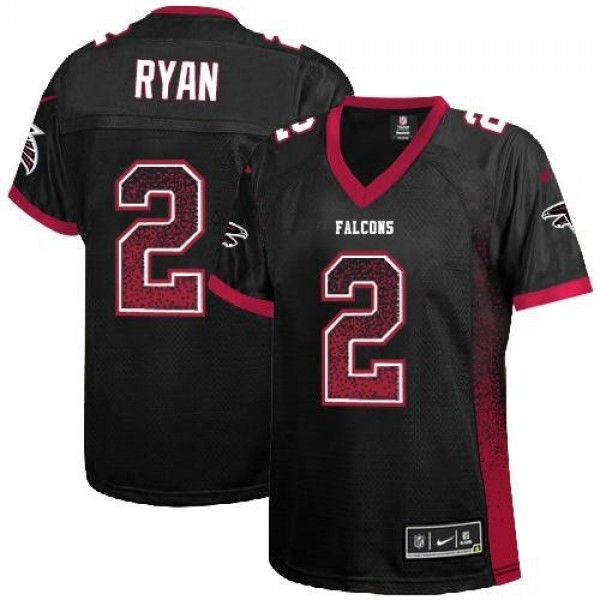 Women's Falcons #2 Matt Ryan Black Alternate Stitched NFL Elite Drift Jersey