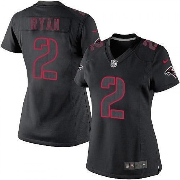 Women's Falcons #2 Matt Ryan Black Impact Stitched NFL Limited Jersey