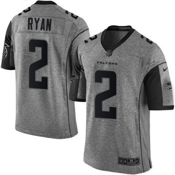 Nike Falcons #2 Matt Ryan Gray Men's Stitched NFL Limited Gridiron Gray Jersey