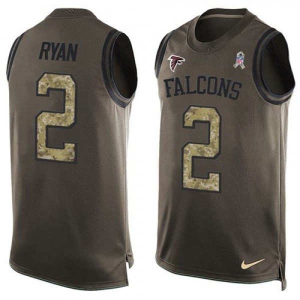 Nike Falcons #2 Matt Ryan Green Men's Stitched NFL Limited Salute To Service Tank Top Jersey