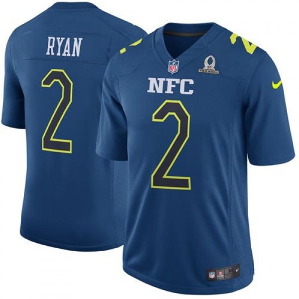 Nike Falcons #2 Matt Ryan Navy Men's Stitched NFL Game NFC 2017 Pro Bowl Jersey